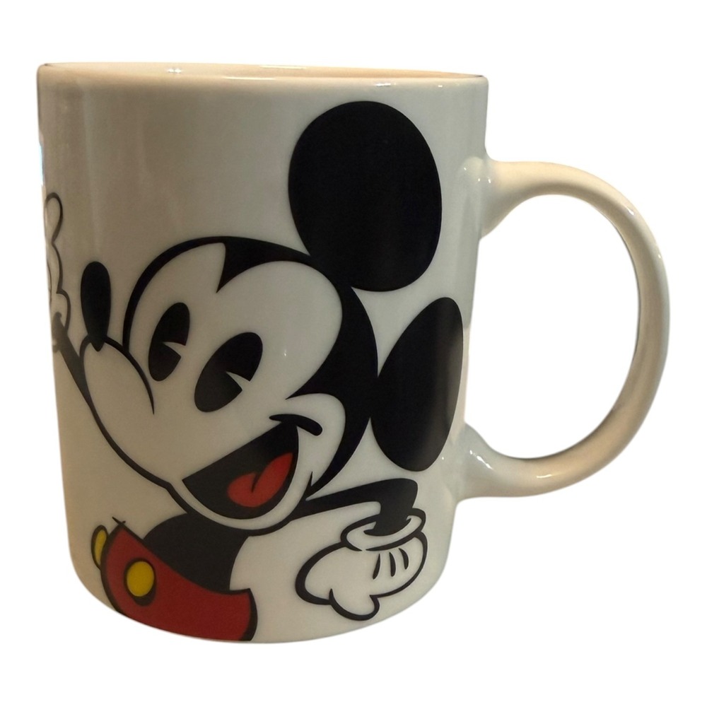 Disney Mickey Mouse Ceramic Coffee Mug Monogram International White Red Classic